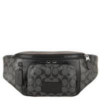 COACH TRACK BELT BAG IN SIGNATURE CANVAS CHARCOAL/BLACK C3765