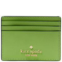KATE SPADE MADISON SAFFIANO LEATHER SMALL SLIM CARD HOLDER IN TURTLE GREEN KC582