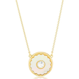 MARC JACOBS DOUBLE SIDED  THE MEDALLION MOP PENDANT J341MT7PF21 103 MOP/GOLD REVERSIBLE