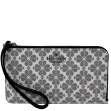 KATE SPADE LUCY SPADE FLOWER FLORAL LARGE L-ZIP WRISTLET IN NAVY MULTI KG487