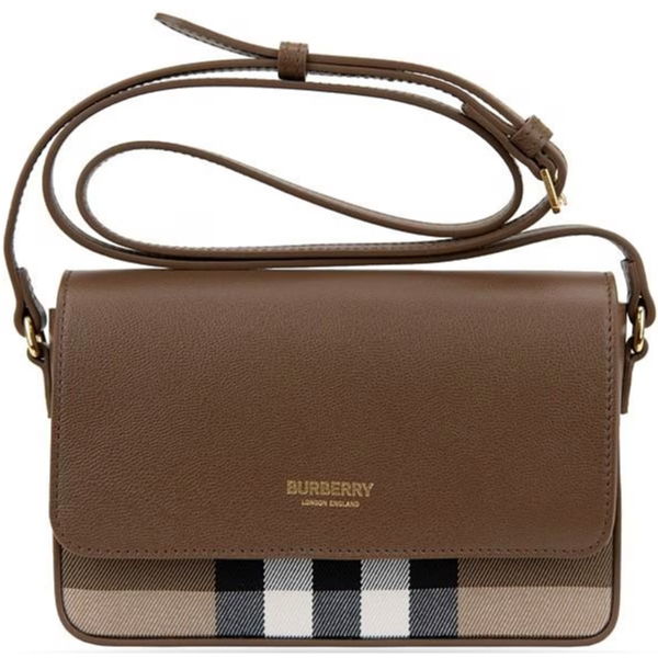 BURBERRY HAMPSHIRE CROSSBODY BAG CANVAS LEATHER 80844891 BURBERRY HAMPSHIRE CROSSBODY BAG CANVAS LEATHER 80844891