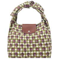 LONGCHAMP LE PLIAGE LARGE GINGHAM SHOULDER BAG, ARTICHOKE 10303 HGG M04 ARTICHAUT