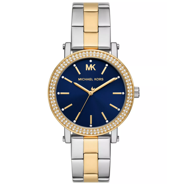 MICHAEL KORS BOXED WOMEN'S COREY THREE-HAND TWO-TONE STAINLESS STEEL WATCH 38MM MKO1049