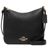 COACH ELLIE FILE CEOSSBODY BAG BLACK C1648 FULL LEATHER