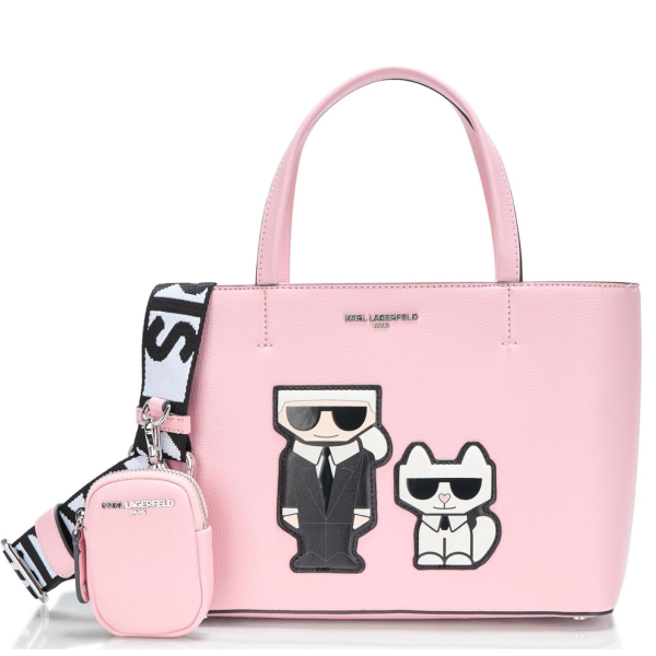 KARL LAGERFELD MAYBELLE TOTE BAG PINK COMBO LEGACY LH5AX9BM POUCH INCLUDED