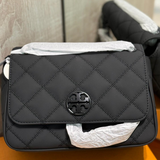 TORY BURCH 89545 WILLA SMALL BLACK MATTE WITH BLACK HARDWARE DIAMOND QUILTED