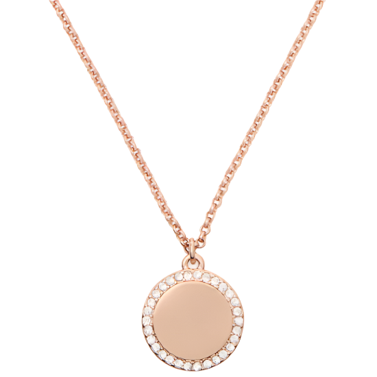 KATE SPADE SPOT THE SPADE PAVE CHARM PENDANT NECKLACE IN CLEAR/ ROSE O0RU2606