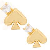 KATE SPADE EVERYDAY SPADE STONE STUDS EARRINGS IN CLEAR/ GOLD KK008