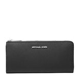 MICHAEL KORS JET SET TRAVEL LARGE QUARTER-ZIP WALLET 35T6GTVE3L SAFFIANO LEATHER BLACK