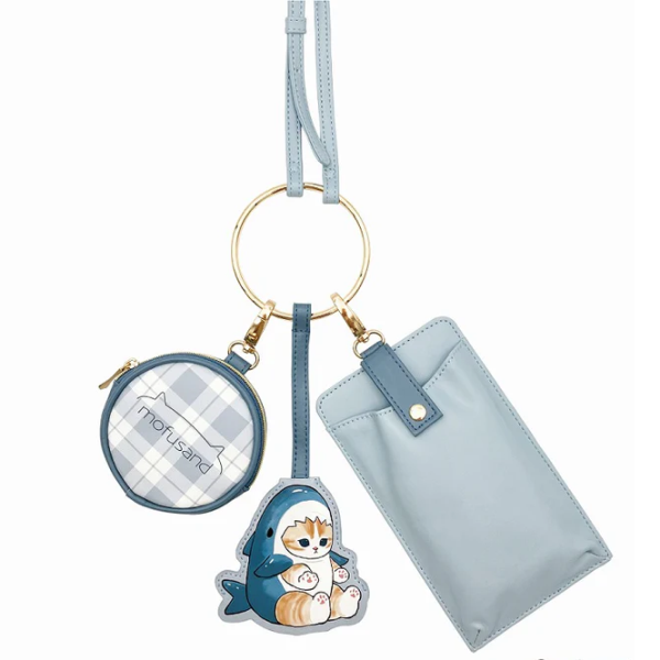 MOFUSAND FROM JAPAN MOFUSAND 3 CONSECUTIVE SHOULDER POUCH (SHARK NYAN)