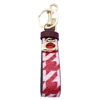 COACH HOUNDSTOOTH PRINT KEY RING LOOP BAG CHARM CK069 PINK-RED