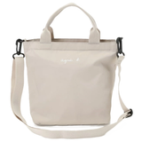 AGNES B. ENFANT 2 WAY DESIGN SHOULDER TOTE BAG WITH LOGO BA11 AC12 341 BEIGE