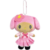 SANRIO CHARACTER MY MELODY BAG CHARM WITH HIDDEN ZIP BEHIND SUN BURN COCONOUT PINK