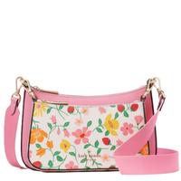 KATE SPADE NEW YORK 2-IN-ONE STRAWBERRY GARDEN CROSSBODY KI384 BLOSSOM PINK MULTI