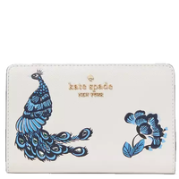 KATE SPADE PERFECT PLUME PEACOCK MEDIUM COMPACT BIFOLD WALLET CLUTCH KH797