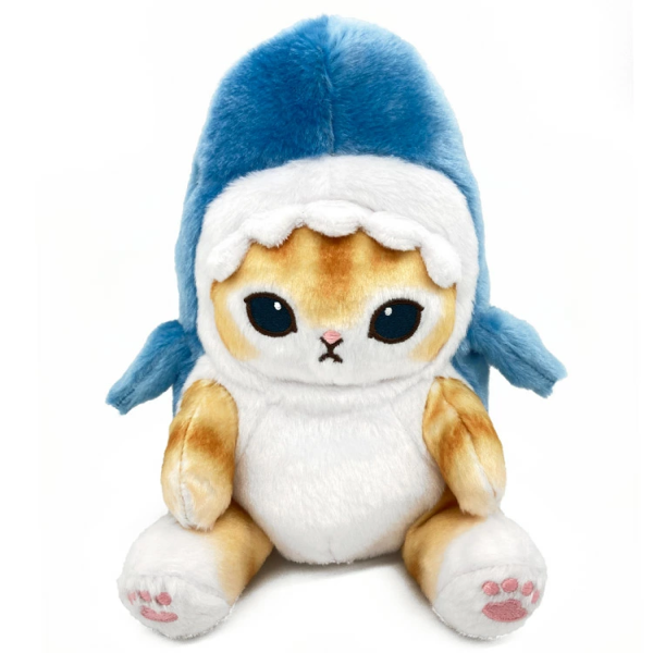 MOFUSAND FROM JAPAN POTETAMA PLUSH TOY, SHARK CAT, BEIGE LARGE