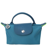 LONGCHAMP LE PLIAGE GREEN POUCH WITH HANDLE 34175 919 P89 PEACOCK