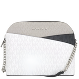 MICHAEL KORS JET SET TRAVEL COLOR-BLOCK SIGNATURE LOGO CROSSBODY BAG 35S5STVC6B OPTIC WHITE MULTI
