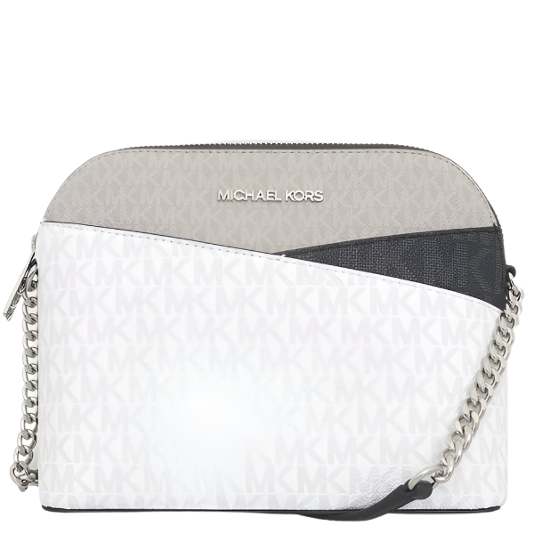 MICHAEL KORS JET SET TRAVEL COLOR-BLOCK SIGNATURE LOGO CROSSBODY BAG 35S5STVC6B OPTIC WHITE MULTI