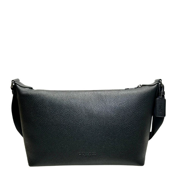 COACH FINN CROSSBODY BAG CAJ70 BLACK FULL LEATHER