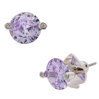 KATE SPADE BRILLIANT STATEMENTS DUO-PRONG STUDS LIGHT AMETHYST WBRUI083 KE545