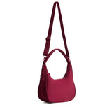 NERE NYLON MEDIUM HOBO SHOULDER CROSSBODY BAG MAROON