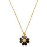 KATE SPADE CLOVER SPADES & STUDS METAL PENDANT NECKLACE IN GOLD O0RU3241