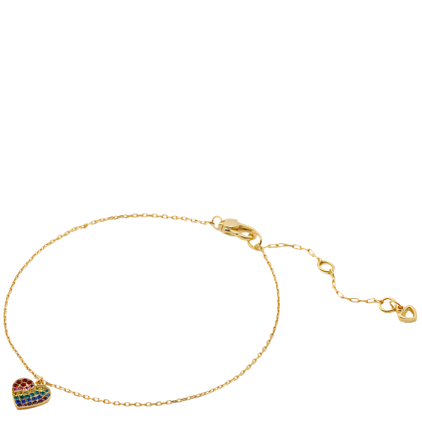 KATE SPADE BOXED RAINBOW JOY HEART ANKLET KH682