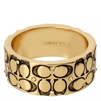 COACH SIGNATURE QUILTED BAND RING GOLDEN SHADOW/GOLD 37341908GLD