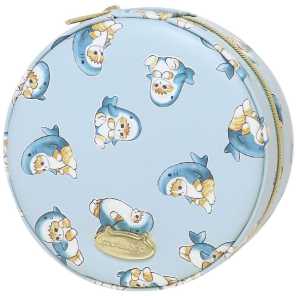 MOFUSAND FROM JAPAN MOFUSAND SHOBIDO ROUND ACCESSORY STORAGE CASE BLUE