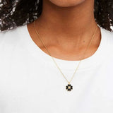 KATE SPADE CLOVER SPADES & STUDS METAL PENDANT NECKLACE IN GOLD O0RU3241