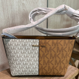 MICHAEL KORS JET SET SMALL TWO-TONE LOGO CROSSBODY BAG DEER MULTI 35F4GTVC1V DEER MULTI