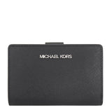 MICHAEL KORS MEDIUM SAFFIANO LEATHER WALLET 35R4STVF6L SILVER BLACK