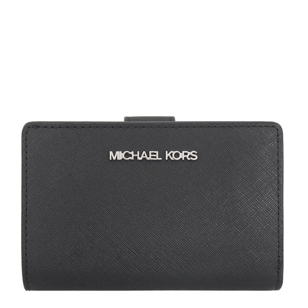 MICHAEL KORS MEDIUM SAFFIANO LEATHER WALLET 35R4STVF6L SILVER BLACK