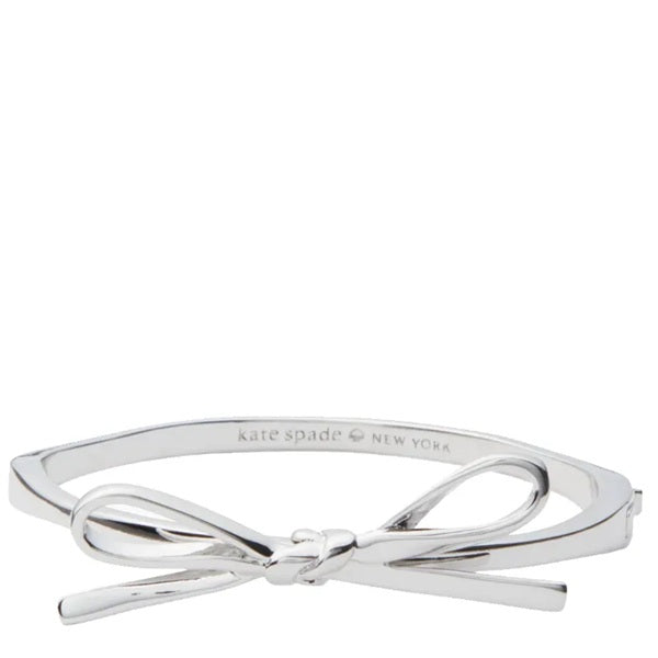 KATE SPADE SKINNY MINI BOW BANGLE BRACELET SILVER o0ru2912