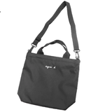 AGNES B. ENFANT 2 WAY DESIGN SHOULDER TOTE BAG WITH LOGO (BA11 AC12) BLACK