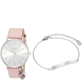 COACH BOXED PERRY WOMEN'S WATCH, 14000074, LEATHER, PINK/SILVER, WITH BRACELET