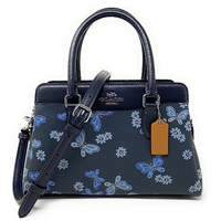COACH MINI DARCIE CARRYALL WITH LOVELY BUTTERFLY PRINT MIDNIGHT NAVY MULTI CH212 FLORAL FLOWER