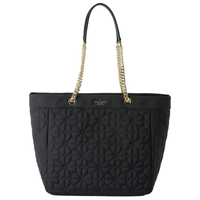 KATE SPADE SPADE FLOWER QUILTED FABRIC XL TOTE BLACK KK074