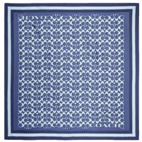 COACH SIGNATURE PRINT SILK SQUARE SCARF C8362 TRUE NAVY