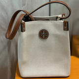 TORY BURCH BLAKE CANVAS BUCKET BAG CROSSBODY PURSE 86843