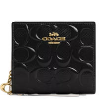 COACH SNAP WALLET IN SIGNATURE LEATHER (COACH CV415) BLACK