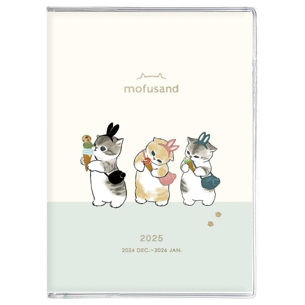 MOFUSAND FROM JAPAN MOFUSAND A6 MONTHLY DIARY, ICE NYAN 2025