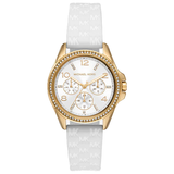 MICHAEL KORS BOXED LADIES WATCH MINI PILOT 36MM WHITE GOLD MK7372