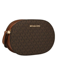 MICHAEL KORS JET SET TRAVEL MEDIUM SIGNATURE LOGO CROSSBODY BAG 35S1GTVC6B IN BROWN