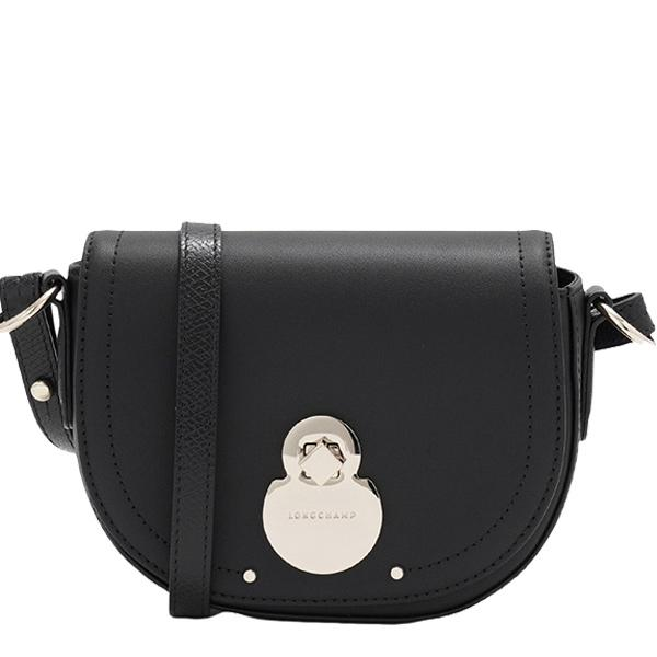 LONGCHAMP CAVALCADE MEDIUM LEATHER CROSSBODY BAG BLACK 10087HNA001