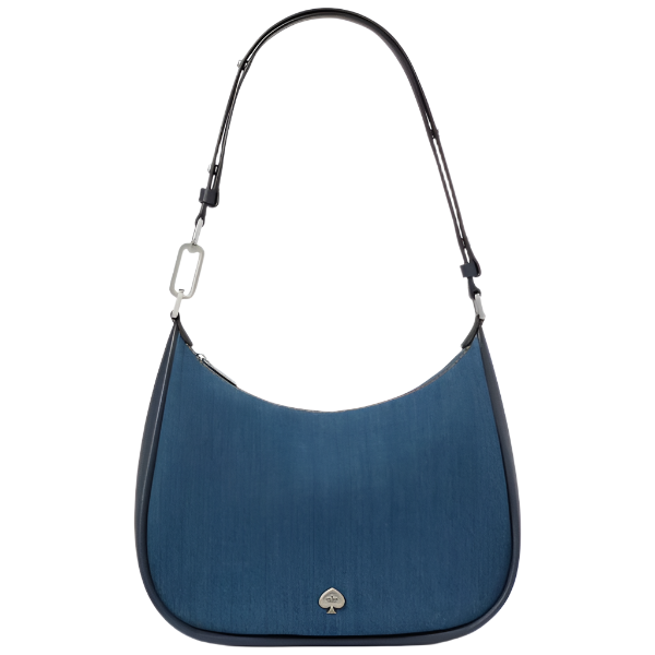 KATE SPADE KAYLA DENIM FABRIC LARGE SHOULDER BAG BLUE MULTI KK082 BLUE