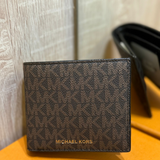 MICHAEL KORS EXTRA ID COOPER BILLFOLD WITH PASSCASE WALLET 36U9LCRF6B BROWN