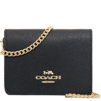 COACH MINI WALLET ON A CHAIN C0059 BLACK WOC