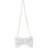 MAISON DE FLEUR FROM JAPAN 2 WAY TWEED RIBBON-SHAPED SHOULDER / CROSSBODY BAG CUM CLUTCH BLUE